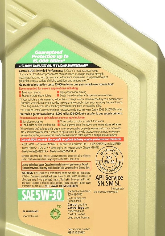 Castrol Edge with Titanium FST 5W-30 Full Synthetic Motor Oil - 1 Quart - Image 2