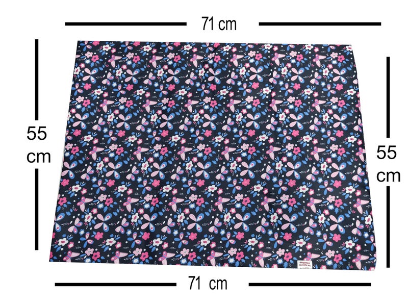 D&C PAWS Pet Bed Mattress 71 X 55 CM | Washable Pet Bed| Light Weighted Dog Flat Mat I Mat for Dogs & Cats, Comfort Soft Heat Relief Pressure Bed, Car Seats, Beds for Summer (Black Flower, Small) - Image 4