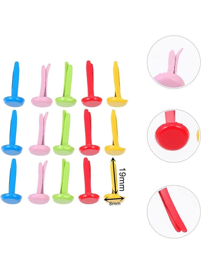 100pcs Paper Fasteners Brads,   Round Metal Art Fasteners Brass Decorative Pinsfor Art Crafting School Project Decorative Scrapbooking DIY Supplies, Mixed Colors - Image 2