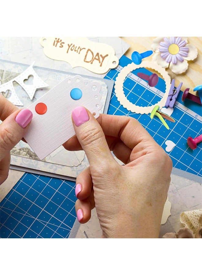 100pcs Paper Fasteners Brads,   Round Metal Art Fasteners Brass Decorative Pinsfor Art Crafting School Project Decorative Scrapbooking DIY Supplies, Mixed Colors - Image 3