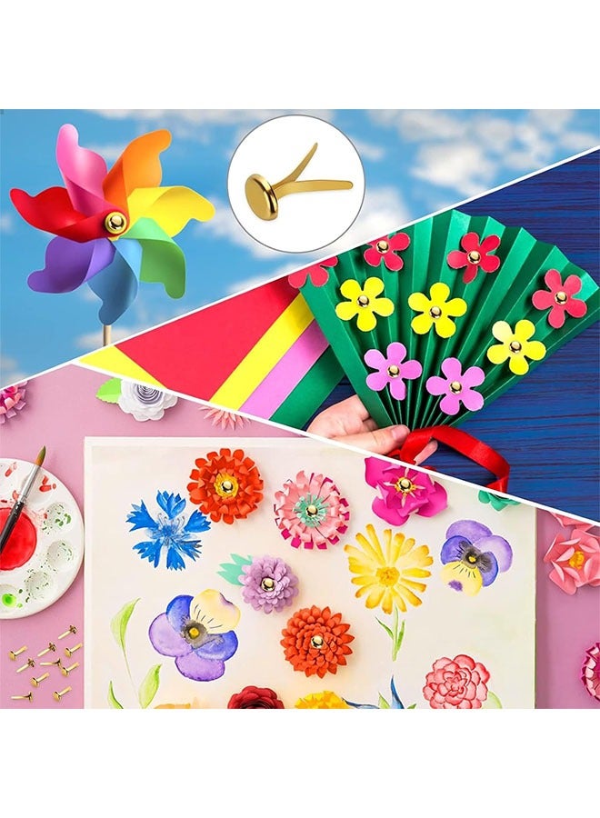 100pcs Paper Fasteners Brads,   Round Metal Art Fasteners Brass Decorative Pinsfor Art Crafting School Project Decorative Scrapbooking DIY Supplies, Mixed Colors - Image 4