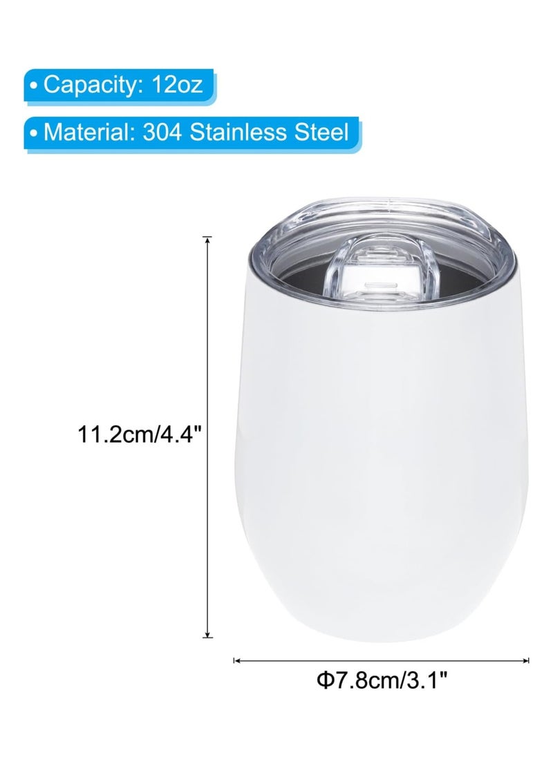 LOUD UNIVERSE White Stainless Steel Insulated Tumbler 12Oz With Lid Printed Strong As Espresso, Perfect Cute Gift For Hot And Cold Drinks  - Image 2