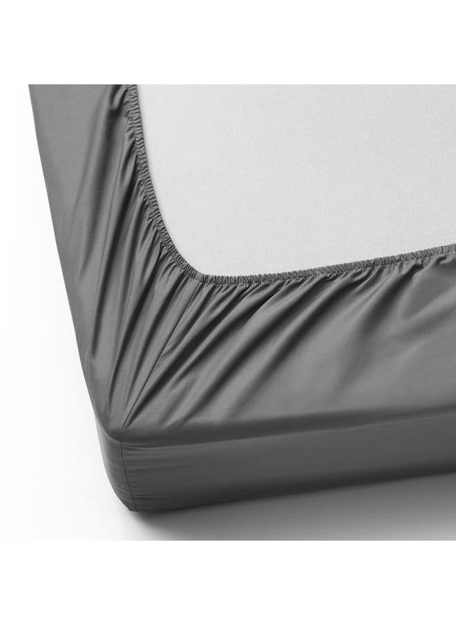 Generic Fitted sheet, grey, 140x200 cm  - Image 4