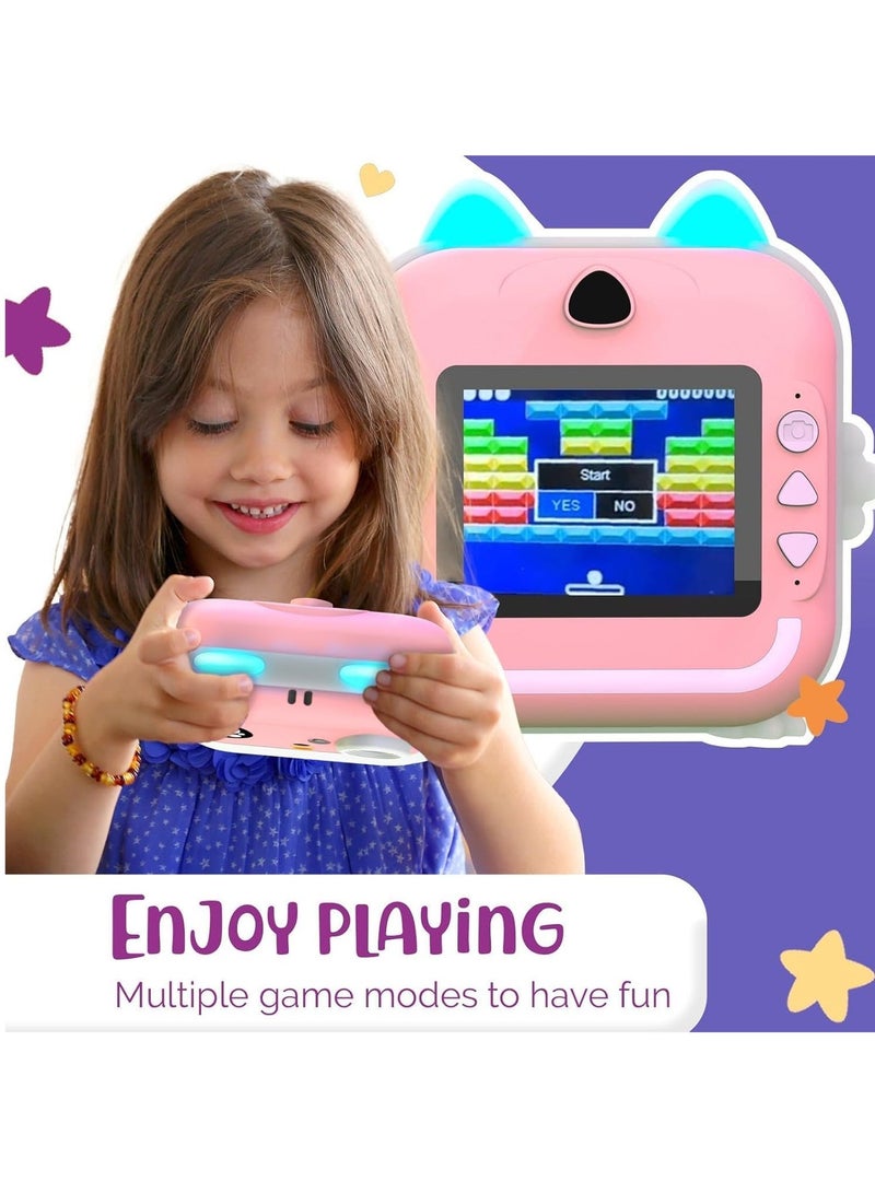 Instant Print Camera for Kids - 1080P HD, 48MP, 32G Card, Bluetooth, Free App, Fun Filters, Gift for Boys and Girls - Image 2