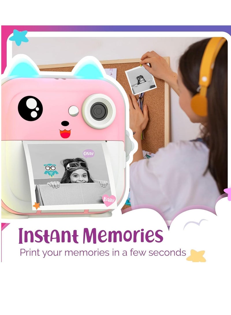 Instant Print Camera for Kids - 1080P HD, 48MP, 32G Card, Bluetooth, Free App, Fun Filters, Gift for Boys and Girls - Image 4