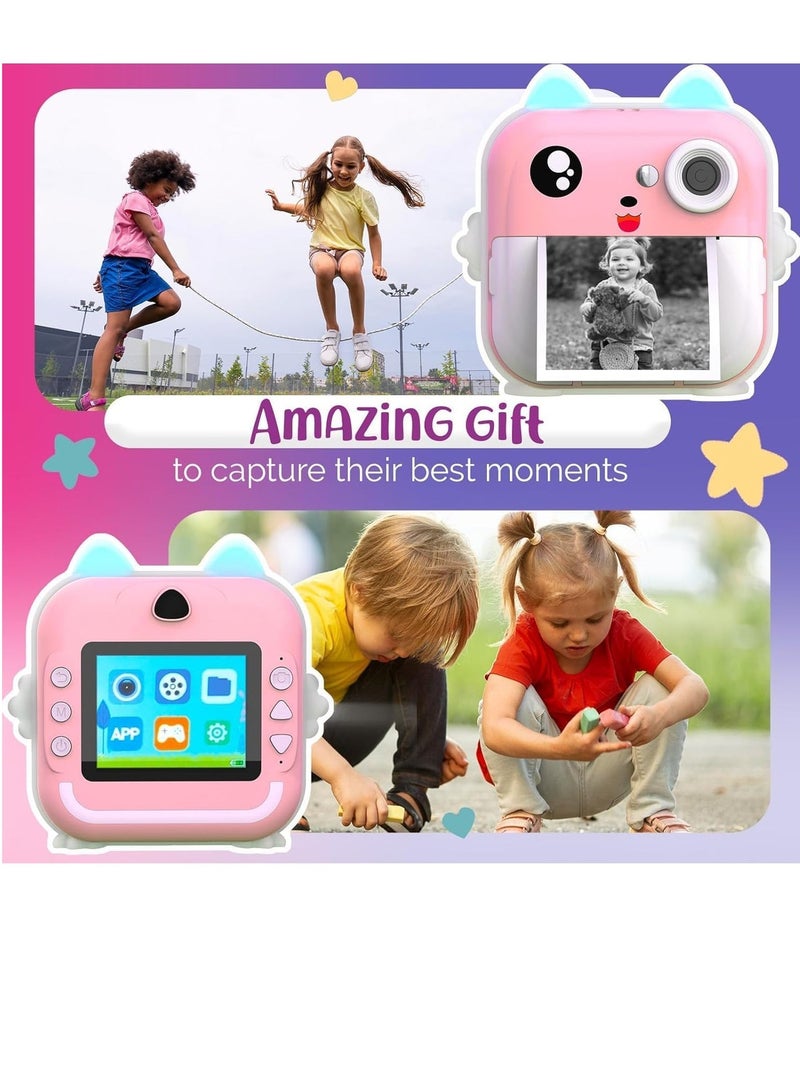 Instant Print Camera for Kids - 1080P HD, 48MP, 32G Card, Bluetooth, Free App, Fun Filters, Gift for Boys and Girls - Image 3