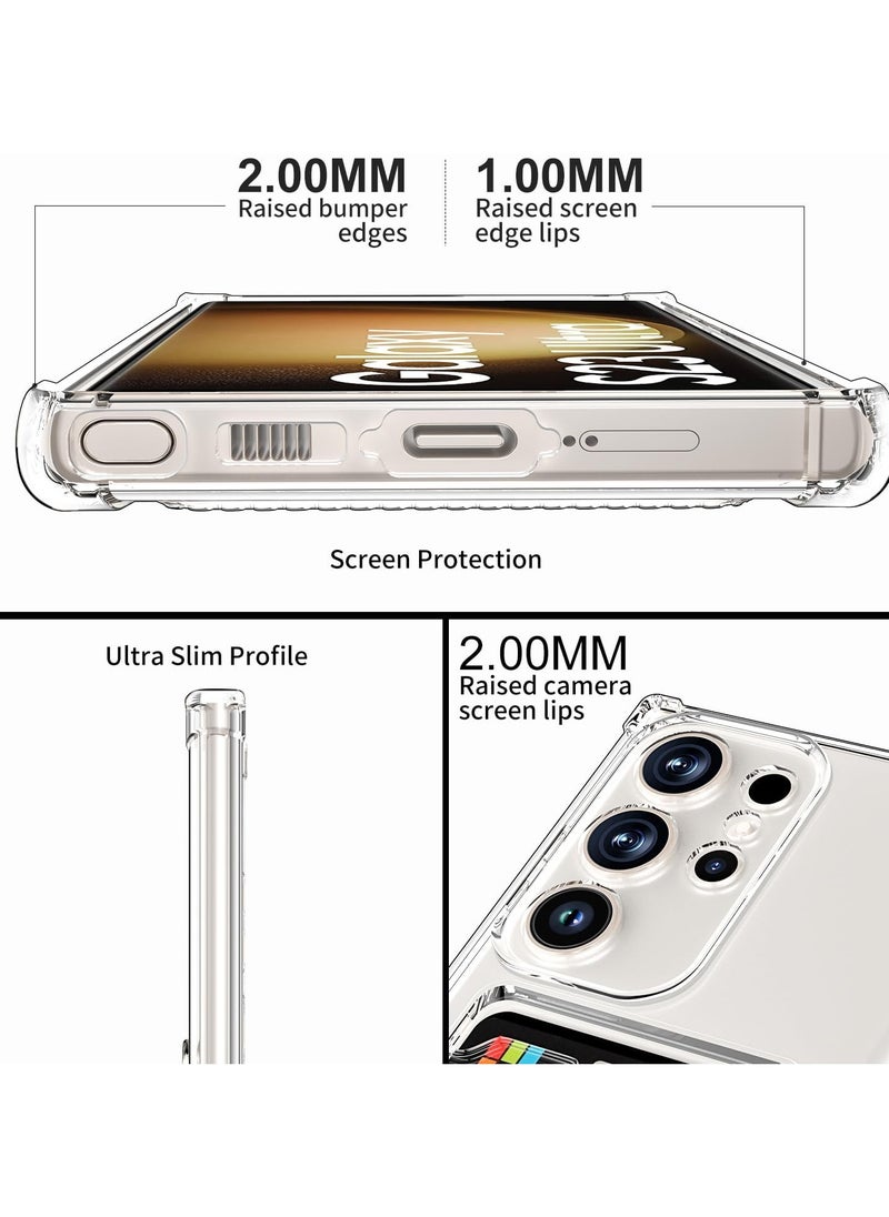 Generic Wallet Phone Case Slim Fit Card Slot Transparent Case Protective Soft Shockproof Case with Card Holder For Samsung Galaxy S23 Ultra  - Image 4