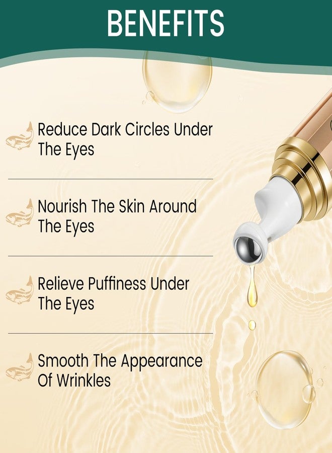 YAFUSIPE Eye Serum for Dark Circles and Puffiness, Salmon DNA PDRN Eye Treatment Serums with Peptides and Niacinamide Puffy Eyes Roller Serum Under Eye Bags, Revive Eyes Serum for Anti-wrinkle 0.5 fl.oz - Image 5