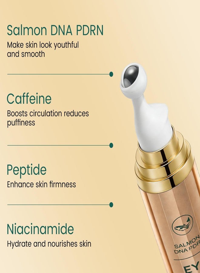 YAFUSIPE Eye Serum for Dark Circles and Puffiness, Salmon DNA PDRN Eye Treatment Serums with Peptides and Niacinamide Puffy Eyes Roller Serum Under Eye Bags, Revive Eyes Serum for Anti-wrinkle 0.5 fl.oz - Image 4