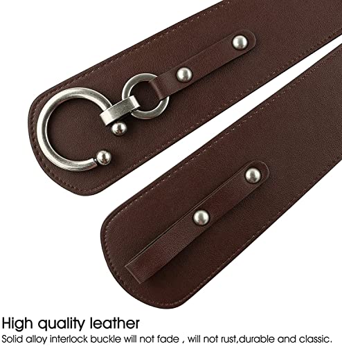 JasGood Womens Fashion Vintage Wide Elastic Stretch Waist Belt With Interlock Buckle Plus,Coffee,Suit Waist 30-34Inch - Image 3
