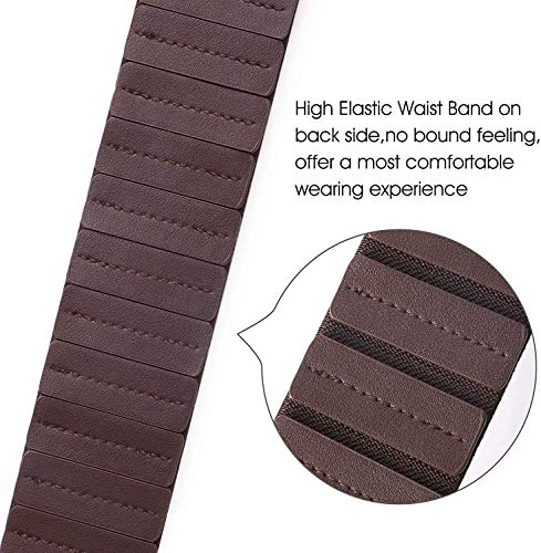 JasGood Womens Fashion Vintage Wide Elastic Stretch Waist Belt With Interlock Buckle Plus,Coffee,Suit Waist 30-34Inch - Image 4