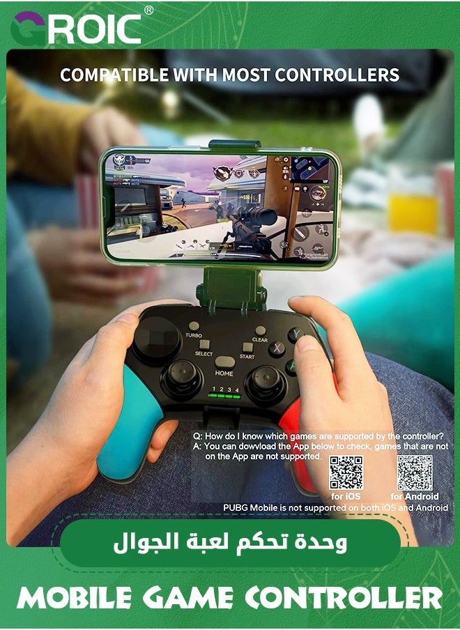 GROIC Game Controller for iPhone/iOS/Android/PC/Steam Deck with Phone Holder, Turbo, Wireless Gamepad Joystick for iPhone 15/14/13/12/iPad/MacBook/Samsung Galaxy/Tablet, Call of Duty, Apex  - Image 4