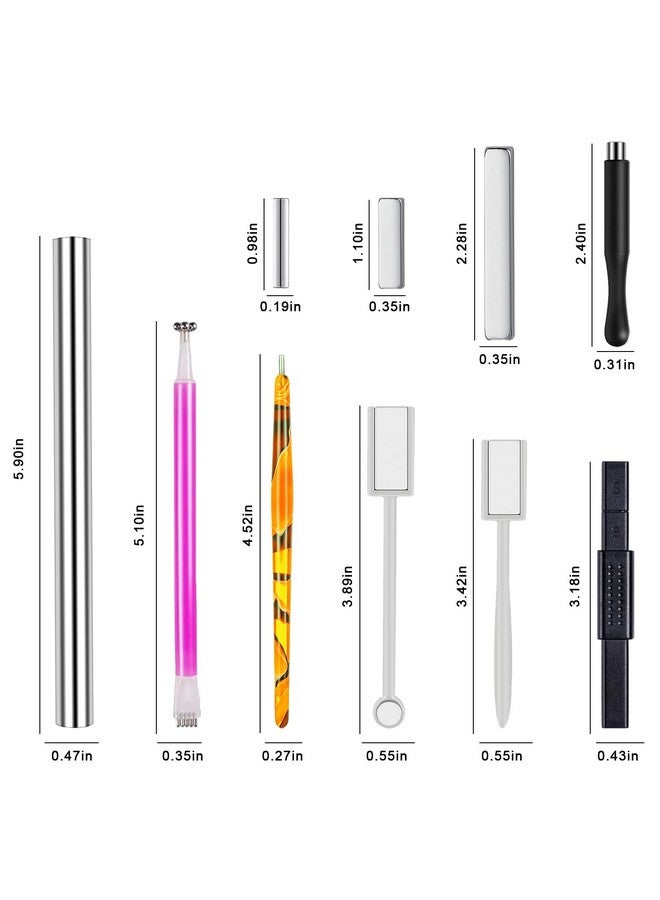 ووكوتو 10 قطع من مغناطيسات أظافر WOKOTO على شكل عين القطة لطلاء الأظافر الجل وأقلام مغناطيسية لطلاء الأظافر على شكل عين القطة وأدوات تصميم أومبري متدرج وأعواد مغناطيسية وأدوات للنساء على الأظافر ومغناطيس لطلاء الأظافر المغناطيسي - Image 2