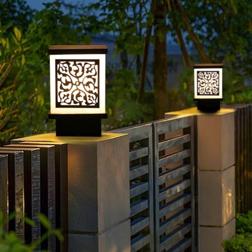 kinis Metal Black and Milky Lezar Classic Lamp/Gate Light/Outdoor Lamp/Outdoor Light/Pillar Light at Entrance Outdoor Home, Office, Restaurant Etc. (Pack of 2, Without Bulb) - Image 1