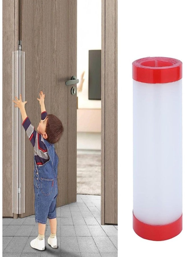 SWILAK 1.2 MTR Child Safety Door Finger Pinch Guard Transparent Anti-Pinch Protector Strip Soft PVC Door Hinge Shield for Kids Safety for Home, School & Durable Design(1.2M) - Image 1