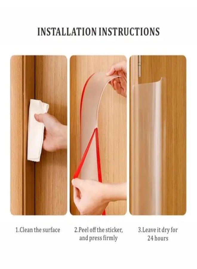 SWILAK 1.2 MTR Child Safety Door Finger Pinch Guard Transparent Anti-Pinch Protector Strip Soft PVC Door Hinge Shield for Kids Safety for Home, School & Durable Design(1.2M) - Image 3