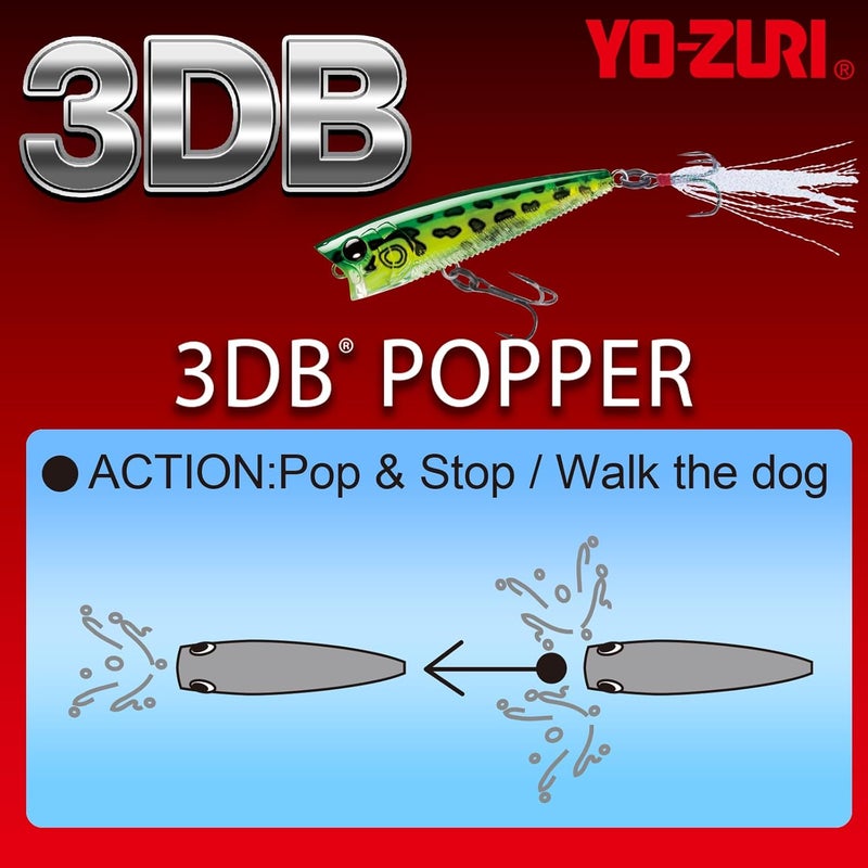 DUEL Yo-Zuri 3DB Popper Topwater Lure 3-Inch Prism Ayu - Image 3