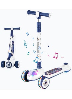 GGEROU Kids Kick Scooter, LED Lighted Wheels, 3 Adjustable Height Handlebars, Lean-to-Steer, Anti-Slip Deck, 3 Wheels, for Ages 2-8 Years, up to 45 kg  - Image 1