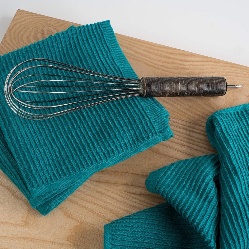 Now Designs Ripple Kitchen Dishcloth, Set of 4, Peacock Green - Image 3