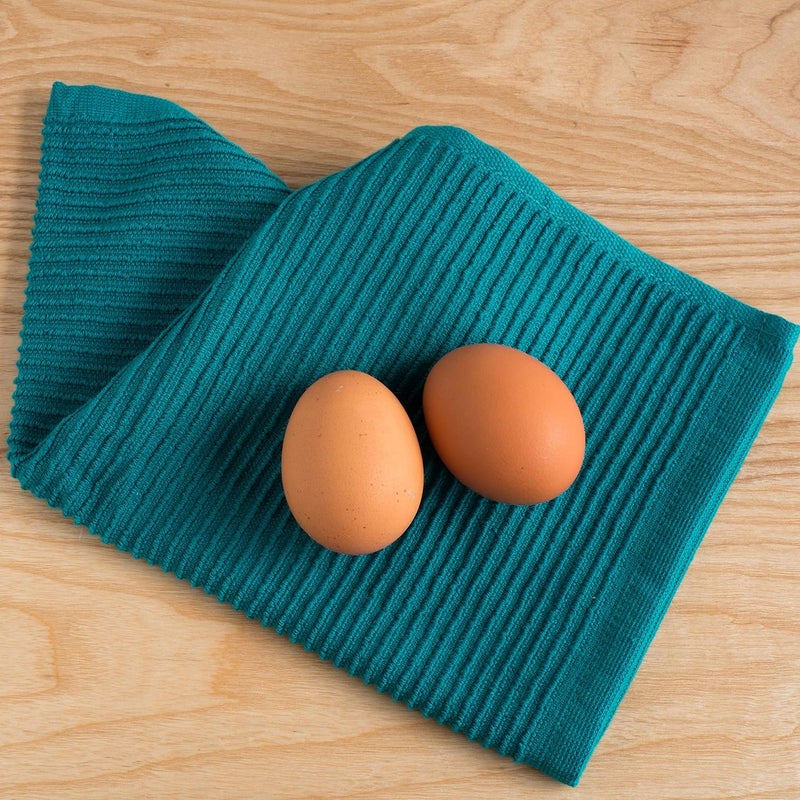 Now Designs Ripple Kitchen Dishcloth, Set of 4, Peacock Green - Image 5