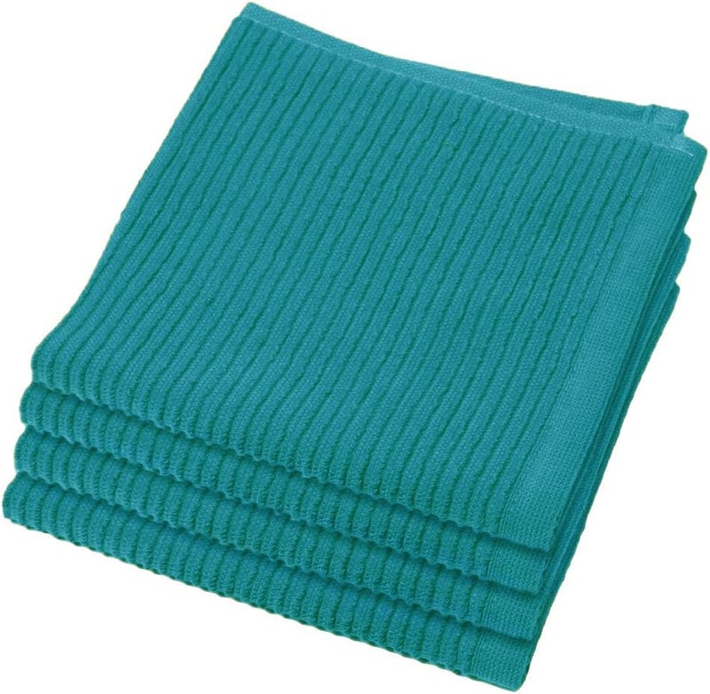 Now Designs Ripple Kitchen Dishcloth, Set of 4, Peacock Green - Image 1