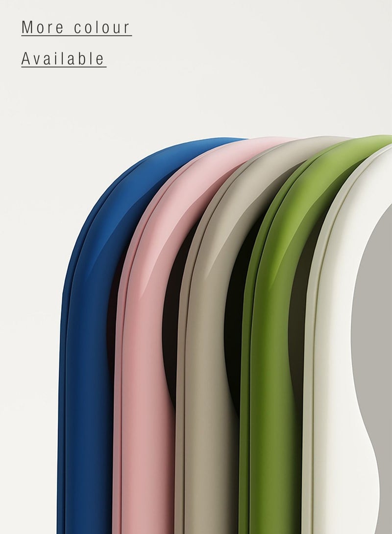 Merry Moments مرآة نيللي فيلفيت كاملة الطول تميل على الحائط، مرآة كبيرة غير منتظمة لغرفة النوم، مرآة أرضية، مرآة تعلق على الحائط، لون أبيض فاتح، مقاس 60x160 سم النوع A - Image 5