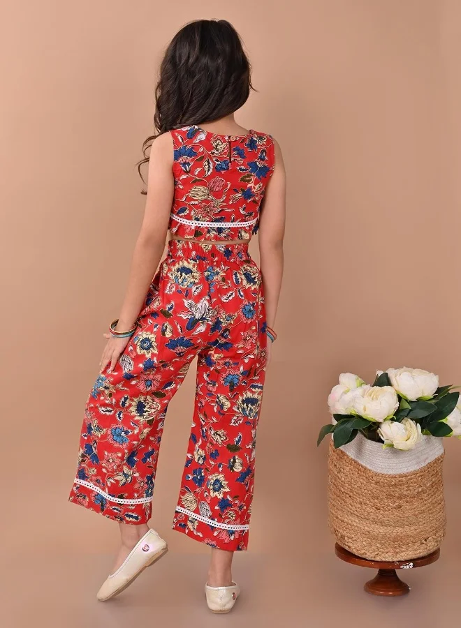 LILPICKS Printed Top with Palazzo Set