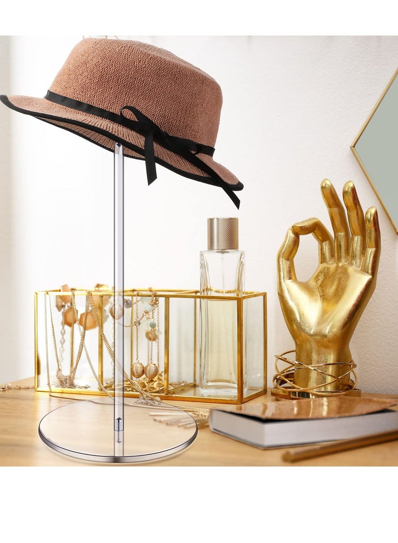 Y&D 2 Set Clear Acrylic Hat Stand and Wig Display Rack, Stands for Display, Round Riser Holder Watch 12", Bottom - Image 2
