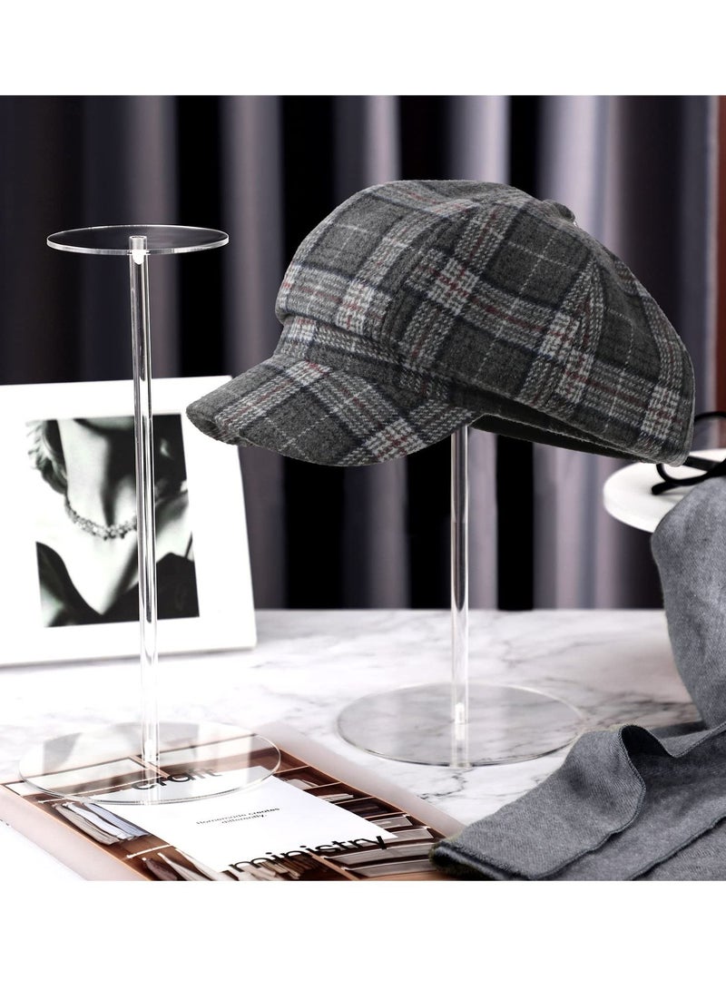 Y&D 2 Set Clear Acrylic Hat Stand and Wig Display Rack, Stands for Display, Round Riser Holder Watch 12", Bottom - Image 3