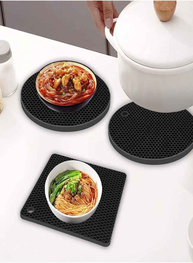 BELLSBERRY 4 Pack Silicone Trivet Mats Heat Resistant Non Slip Hot Pads Pot Holders for Kitchen Table Protection - Image 5