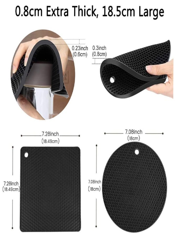 BELLSBERRY 4 Pack Silicone Trivet Mats Heat Resistant Non Slip Hot Pads Pot Holders for Kitchen Table Protection - Image 2