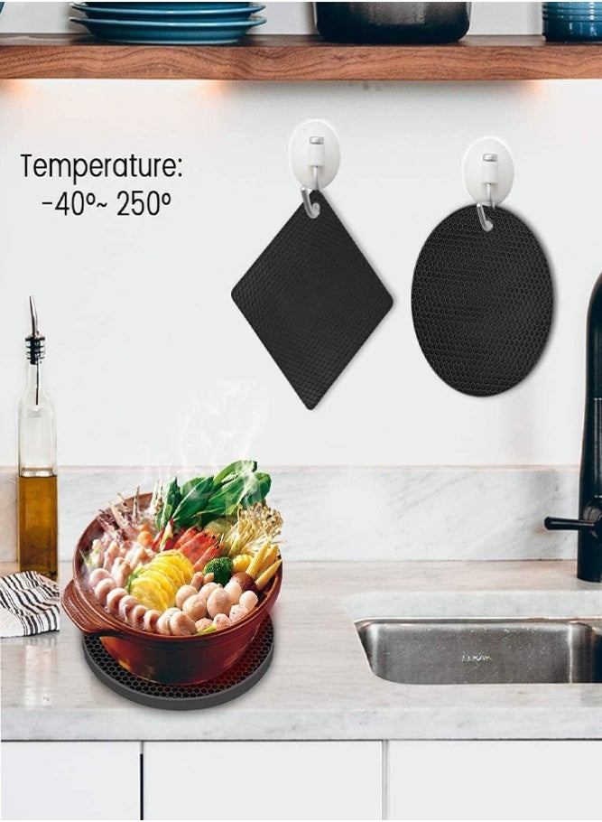 BELLSBERRY 4 Pack Silicone Trivet Mats Heat Resistant Non Slip Hot Pads Pot Holders for Kitchen Table Protection - Image 4