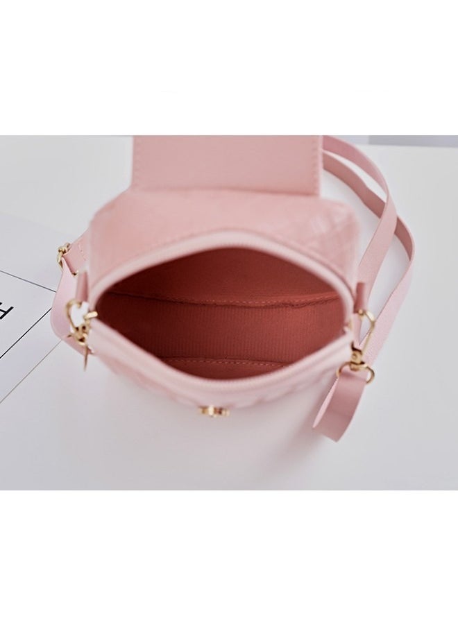 WAOKN - Women's Korean Style Fashionable Woven Shoulder Bag, New Versatile PU Leather Crossbody Bag for Ladies，Girls' Flip-top Magnetic Buckle Carrying Bag, Fresh and Sweet Tote Bags(Pink) - Image 1