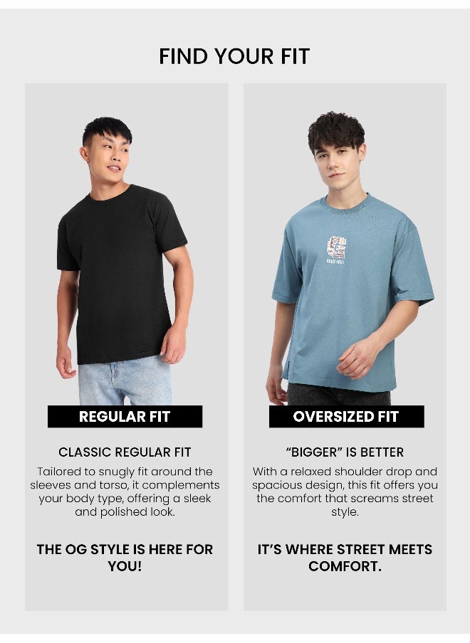 Beyoung Smoky Blue Chest Patch Oversized T-Shirt  - Image 4