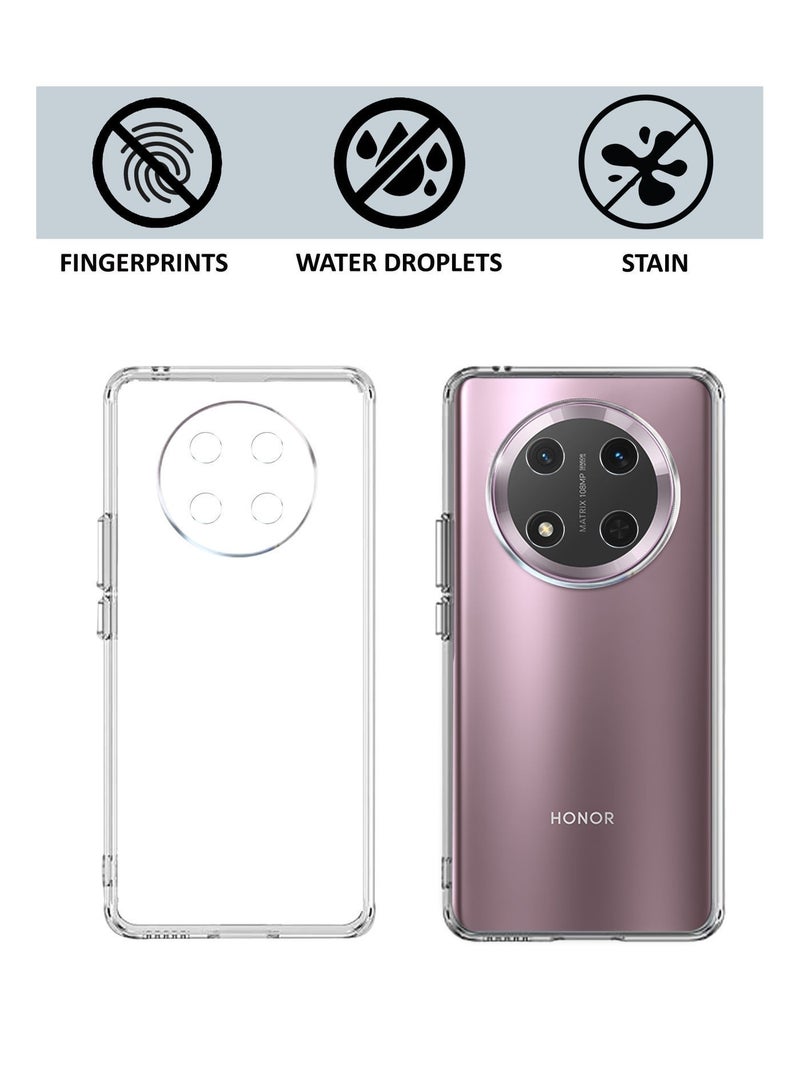 Honor X9c 5G - Soft Flexible Transparent Silicone Protective Back Case Cover-Transparent - Image 4