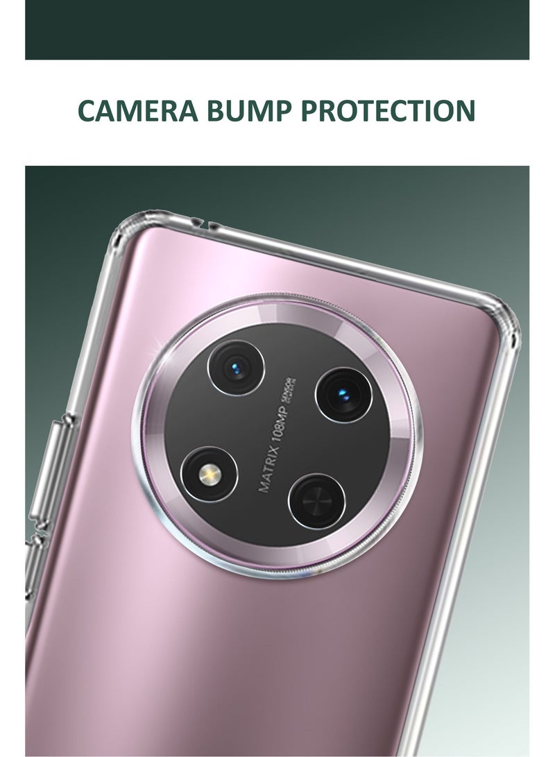 Honor X9c 5G - Soft Flexible Transparent Silicone Protective Back Case Cover-Transparent - Image 3