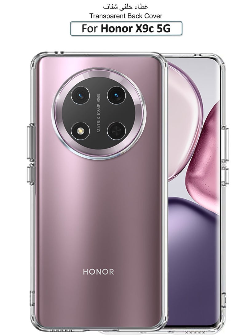 Honor X9c 5G - Soft Flexible Transparent Silicone Protective Back Case Cover-Transparent - Image 1