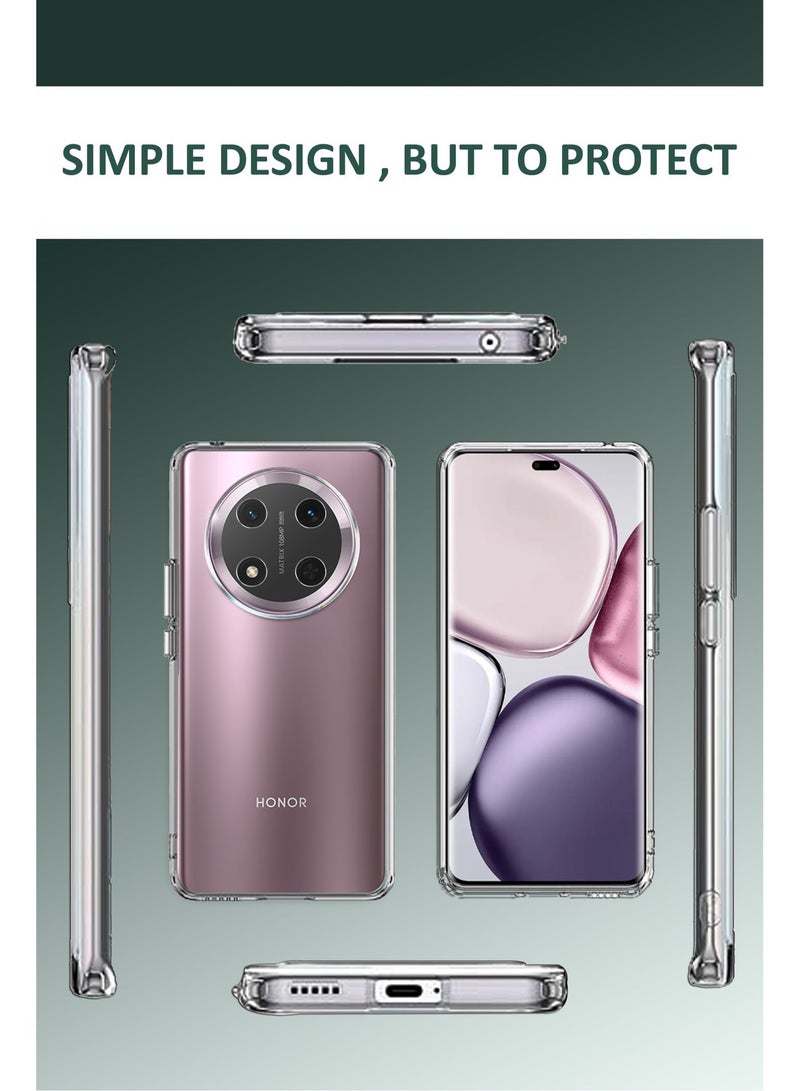 Honor X9c 5G - Soft Flexible Transparent Silicone Protective Back Case Cover-Transparent - Image 2