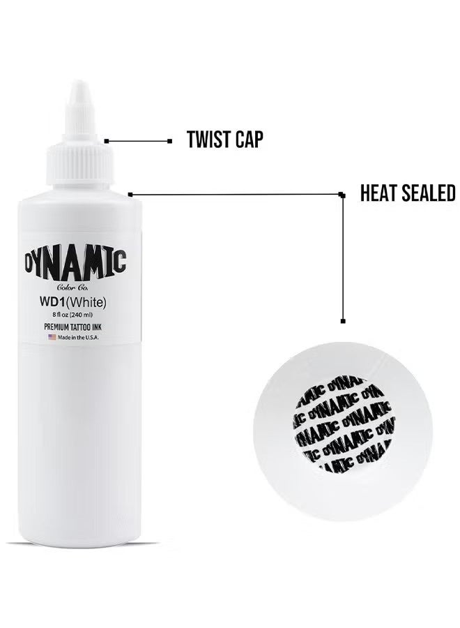 ديناميكي لون كو أبيض حبر الوشم الممتاز 8 أوقية ، معقمة ، نباتية ، صبغة ذات جودة ممتازة لنتائج حية وطويلة الأمد - Image 2