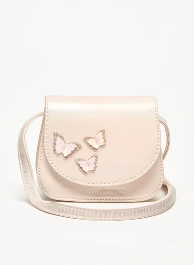 فلورا بيلا من شو إكسبرس Butterfly Accent Crossbody Bag with Strap Handle and Magnetic Closure