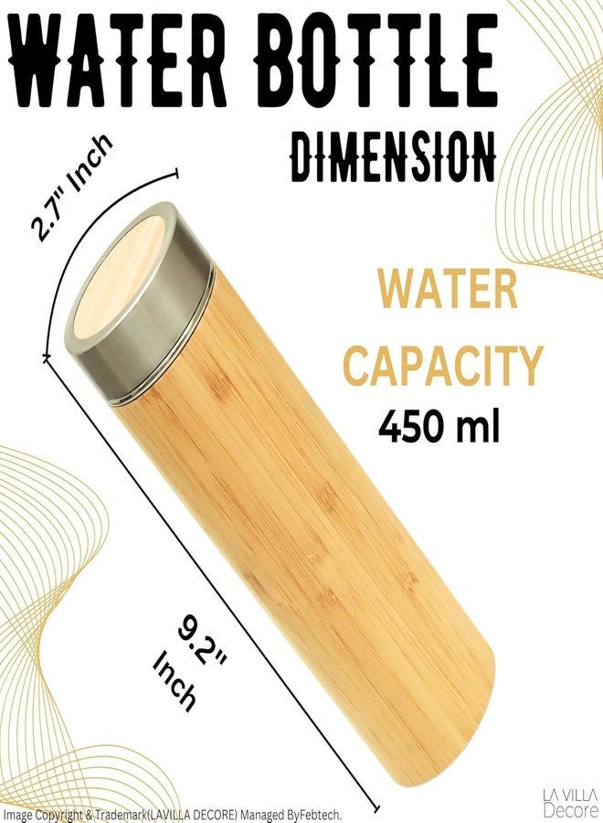 STARFLYER Bamboo Tea Infuser, Insulated Water Bottle, 17oz Reusable Travel Mug, Leak Proof Bottle, Double-walled Stainless Steel Cup with Lid Keeps Hot & Cold Drinks Beverages, for Loose Tea, Coffee. - Image 2