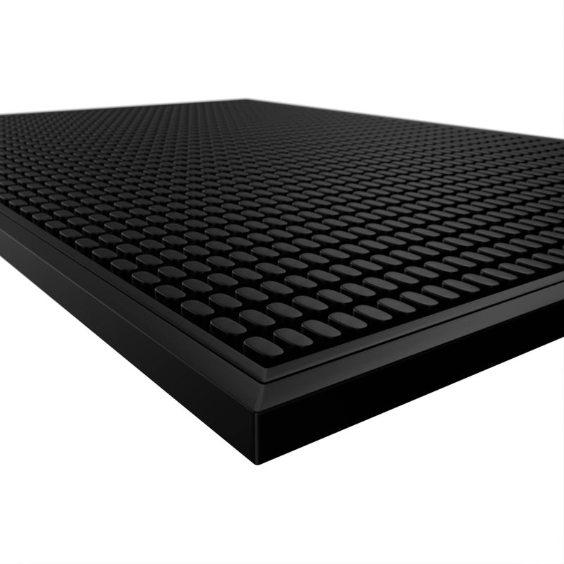Highball  Chaser Premium Bar Mat 18in x 12in 1cm Thick Durable and Stylish Service Bar Mat for Spills Coffee Bars Restaurants and Countertop Dish Drying Mat Glass Drying Mat BlackBlack Border
