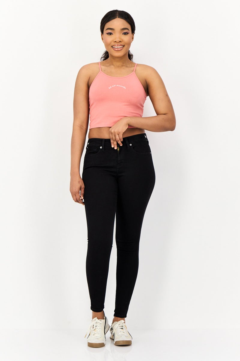 ONLY Women Crew Neck Sleeveless Graphic Tank Top, Dark Pink - Image 3