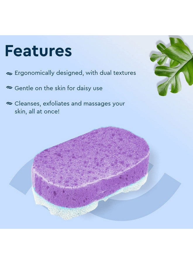 غوب اسفنجة استحمام للكبار والأطفال، اسفنجة ليفة للرجال والنساء لون أزرق (أزرق) - Image 2