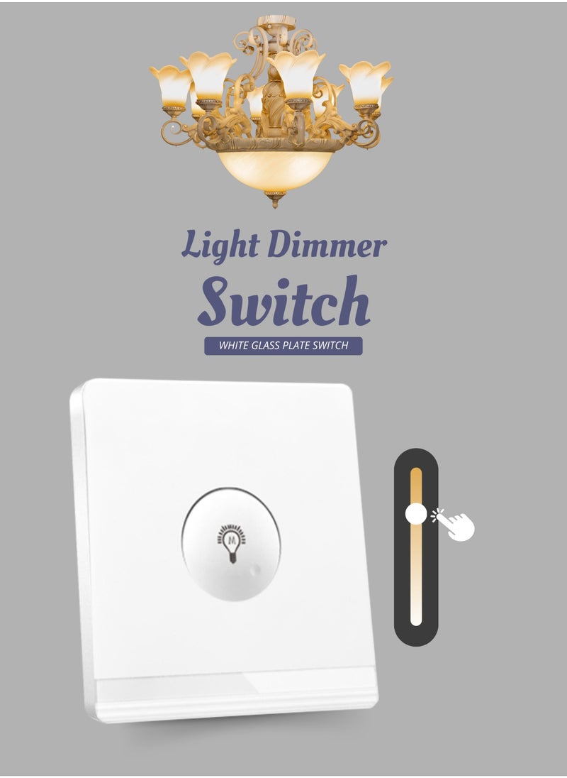 Vmax - V5-Series Intelligent Dimmer Light Switch, Single Round Push Button 3x3" White/Ivory Finish - Image 1