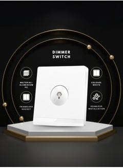 Vmax V5-Series Intelligent Dimmer Light Switch, Single Round Push Button 3x3" White/Ivory Finish  - Image 5