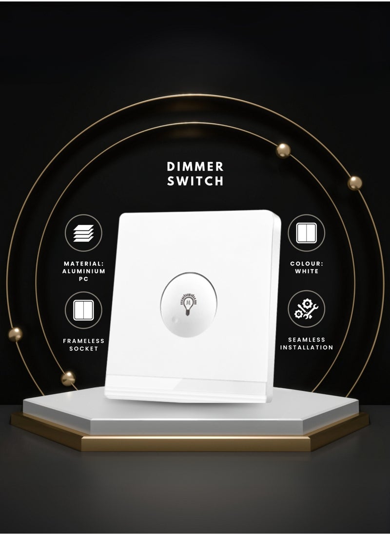 Vmax - V5-Series Intelligent Dimmer Light Switch, Single Round Push Button 3x3" White/Ivory Finish - Image 1