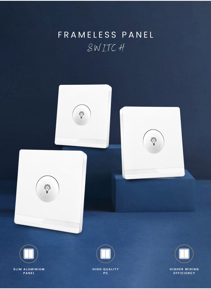 Vmax - V5-Series Intelligent Dimmer Light Switch, Single Round Push Button 3x3" White/Ivory Finish - Image 1