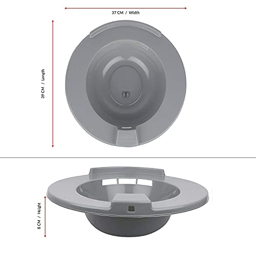 Rilekh Sitz Bath Tub Only for Toilet Seat - Sitz Bath for Postpartum Care, Sits Bath Kit for Women, Deeper Bowl Heavy Duty Plastic Hip Bath Tub, Fits Western Toilet, Pain Relief - Image 4