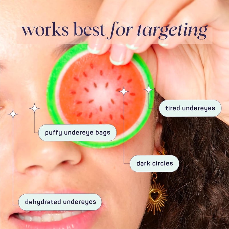 SpaLife Watermelon Cooling Eye Pads 48 Hydrating Under Eye Patches for Puffiness Dark Circles and Tired Eyes Infused with Hyaluronic Acid Glycerin and Vitamin C Fruity Scent - Image 5